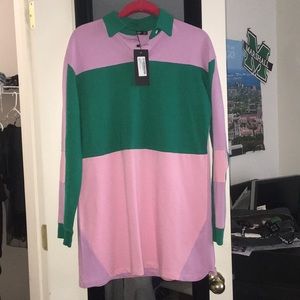 Oversized color block t shirt dress